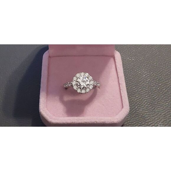 NEW~3 Ct. Round Sim Diamond Halo Crown Topiary Bridal/Cocktail Ring Sz 8 - Picture 1 of 5